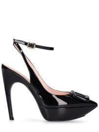 125mm choc patent leather slingbacks - Roger Vivier - Women Luisaviaroma at Luisaviaroma